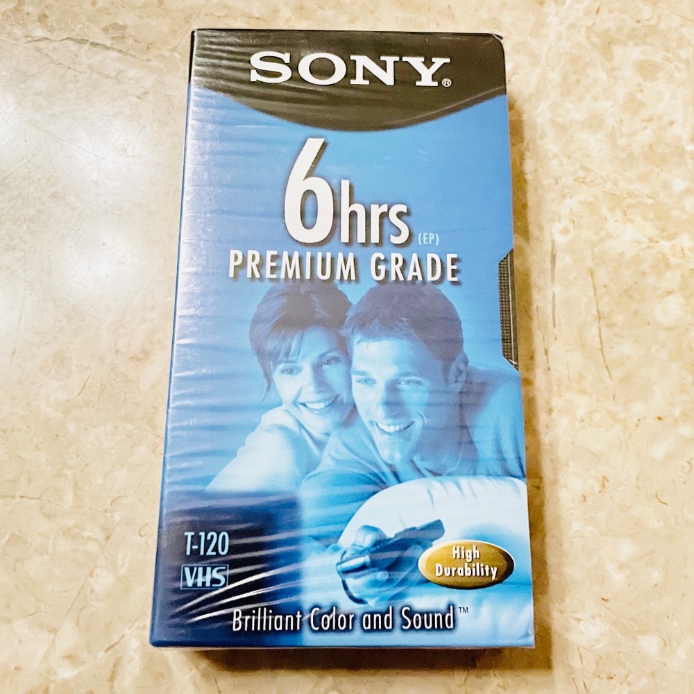 NEW Sony 6Hr Premium Grade Blank VHS Tape NIB